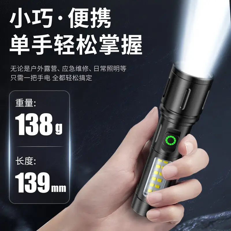 White Laser Flashlight Aluminum Zoom Multi-Function Work Light - Image 4