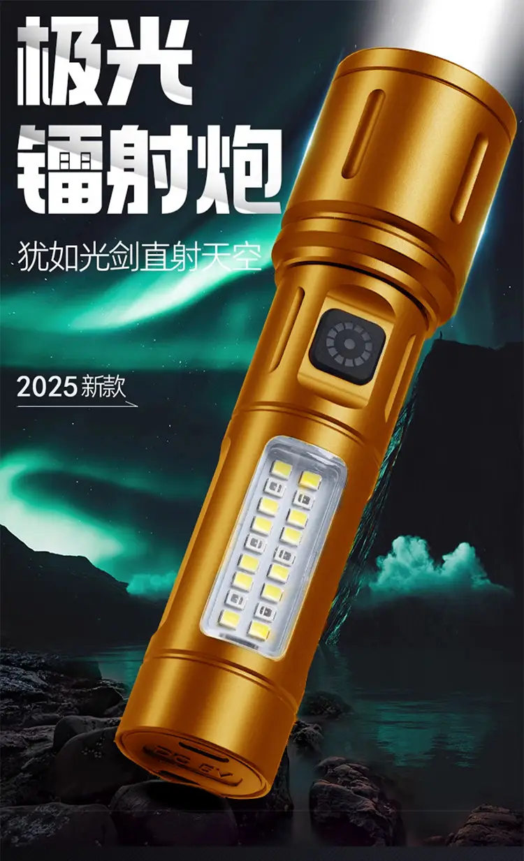 White Laser Flashlight Aluminum Zoom Multi-Function Work Light β feature 1