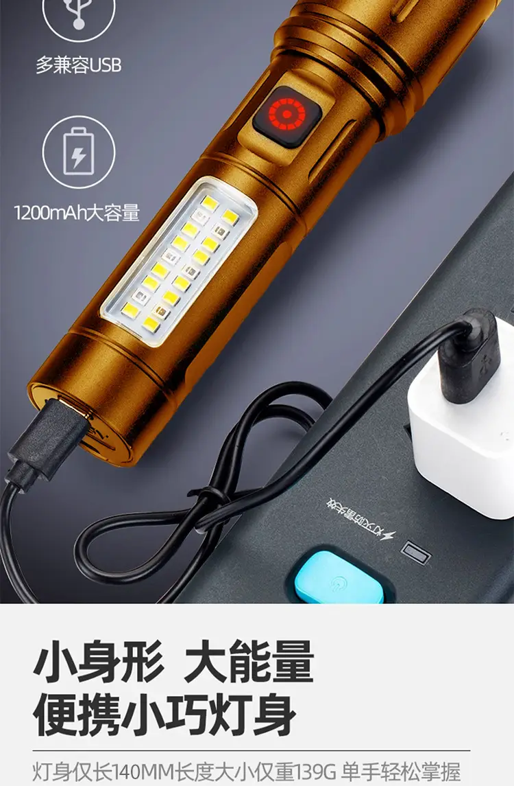 White Laser Flashlight Aluminum Zoom Multi-Function Work Light β feature 12