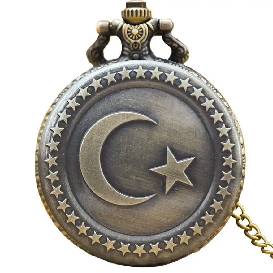 Men's Star Moon Pocket Watch Necklace with Chain - Image 8