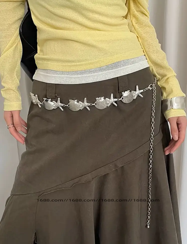 Vintage Bohemian Silver Chain Waist Belt for Women — feature 15
