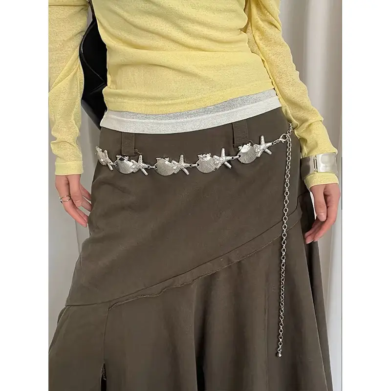 Vintage Bohemian Silver Chain Waist Belt for Women - Image 2