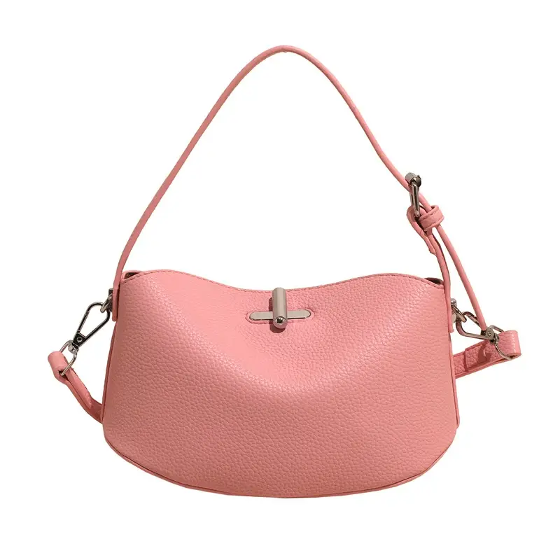 Women's Yellow Leather Shoulder Crossbody Bag with Doll Decor - Image 4