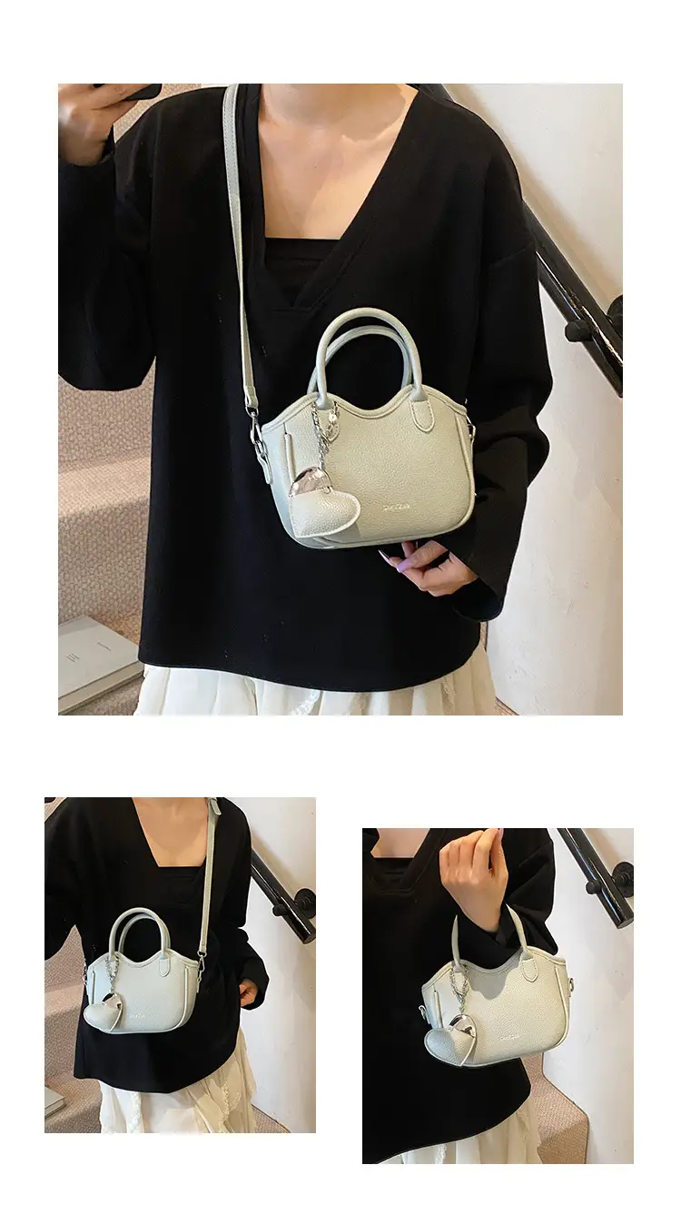 Women's White Leather Bucket Bag 2025 Summer Fashion — feature 16