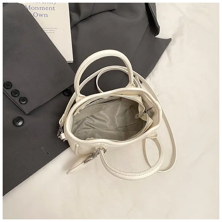 Women's White Leather Bucket Bag 2025 Summer Fashion — feature 5