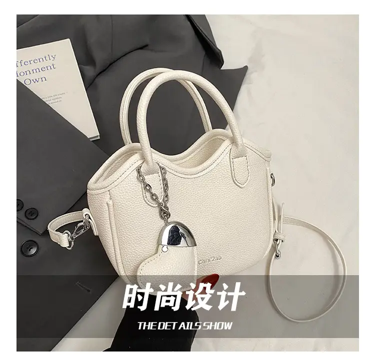 Women's White Leather Bucket Bag 2025 Summer Fashion — feature 6