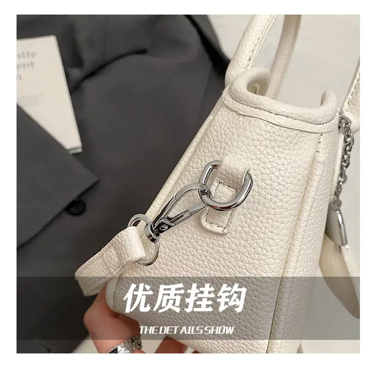 Women's White Leather Bucket Bag 2025 Summer Fashion — feature 9