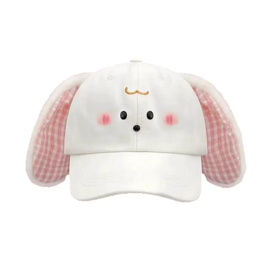 Cute Rabbit Ears Baseball Cap for Women White - Image 7