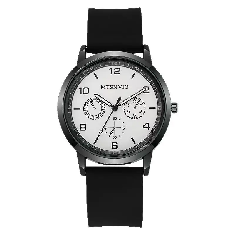 Men's Cross-Border Student Casual Quartz Watch Brown Leather Band