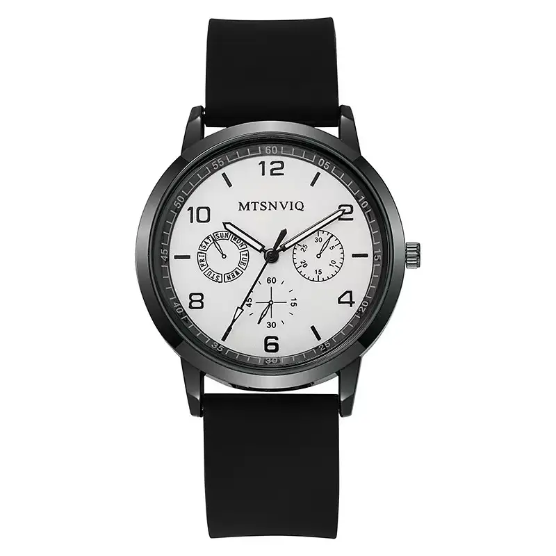 Men's Cross-Border Student Casual Quartz Watch Brown Leather Band — feature 1