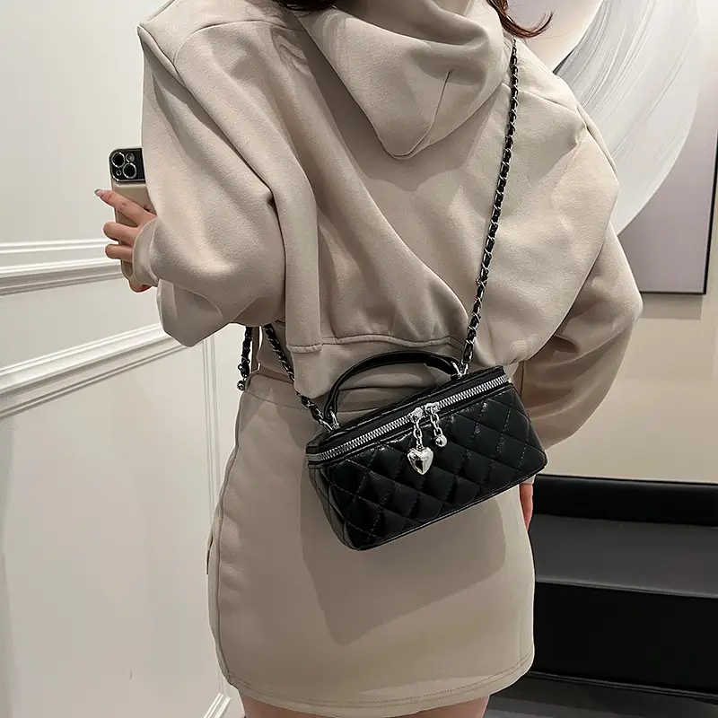 Silver Quilted Square Handbag for Women 2025