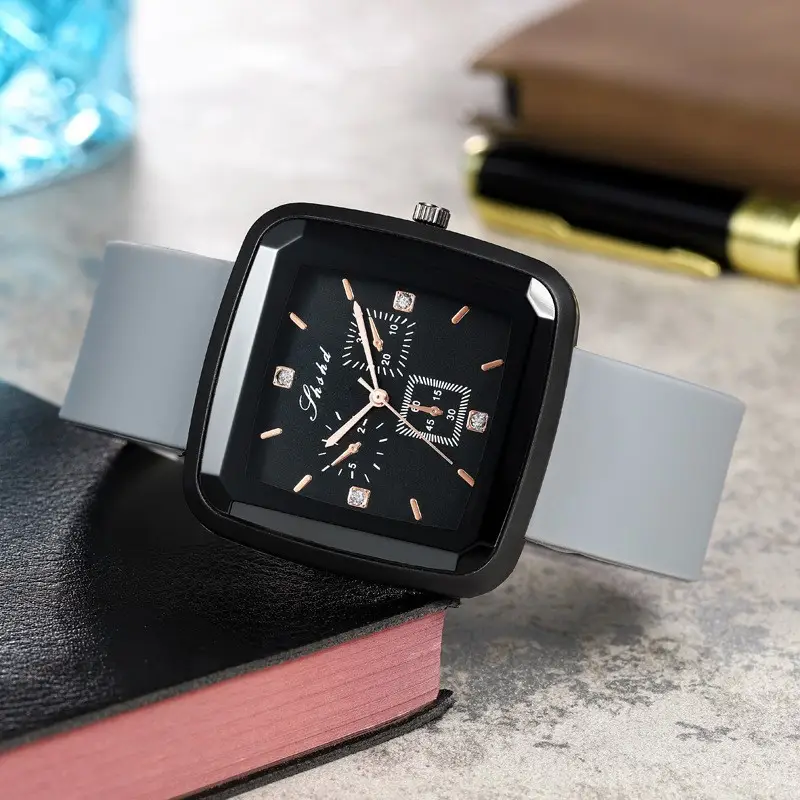 Square Dial Luxury Watch with Leather Band — feature 6