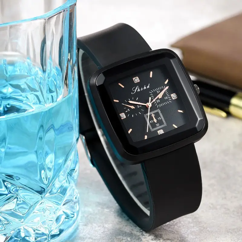 Square Dial Luxury Watch with Leather Band — feature 7