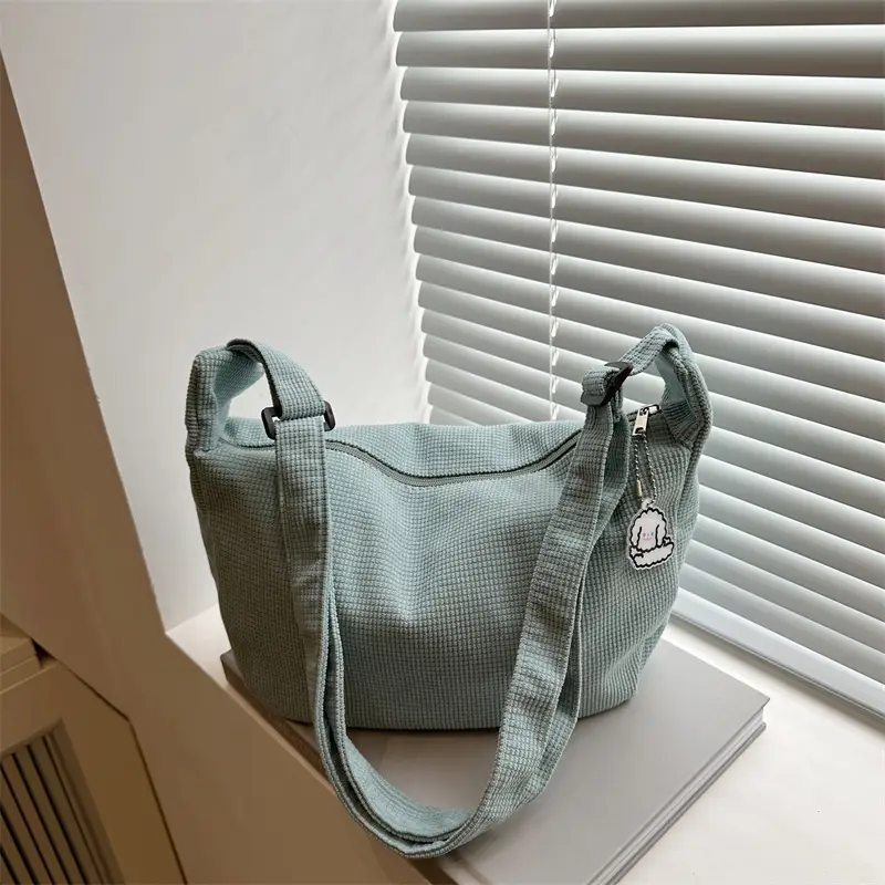 Green Japanese Literary Large-Capacity Crossbody Bag for Women - Image 9