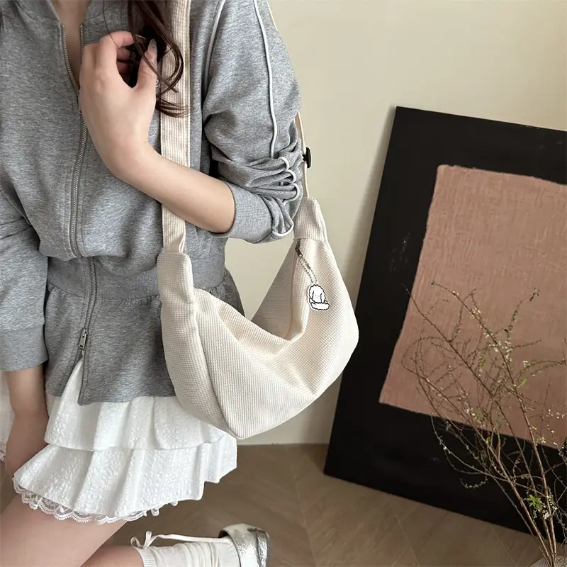 Green Japanese Literary Large-Capacity Crossbody Bag for Women - Image 10