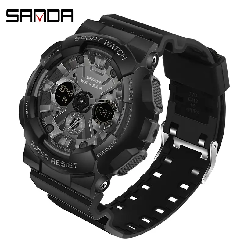 Sanda Sport Watch Purple Water Resistant Multifunctional Electronic - Image 15