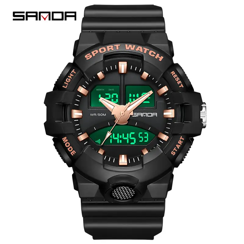 Sanda Sport Watch Purple Water Resistant Multifunctional Electronic - Image 2