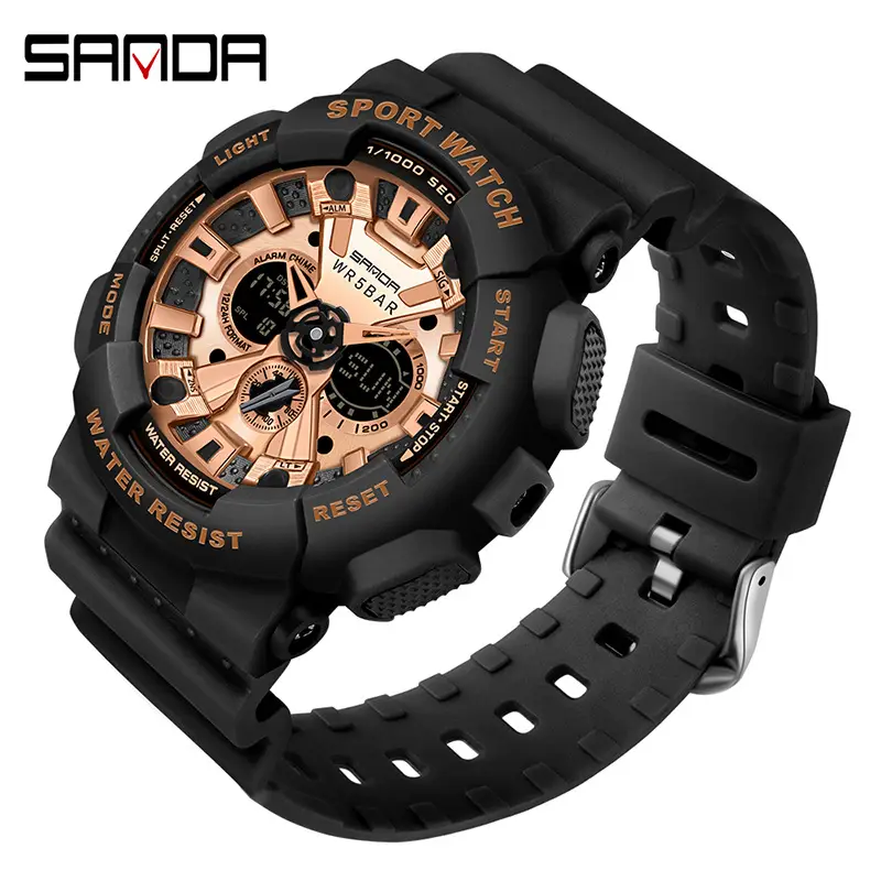 Sanda Sport Watch Purple Water Resistant Multifunctional Electronic - Image 20