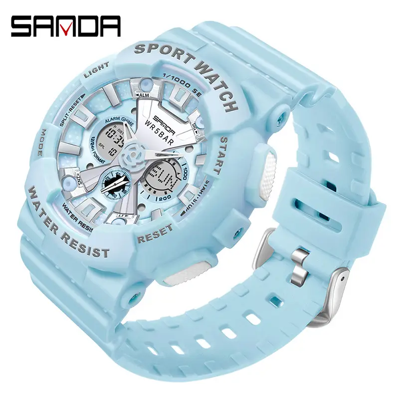 Sanda Sport Watch Purple Water Resistant Multifunctional Electronic - Image 24