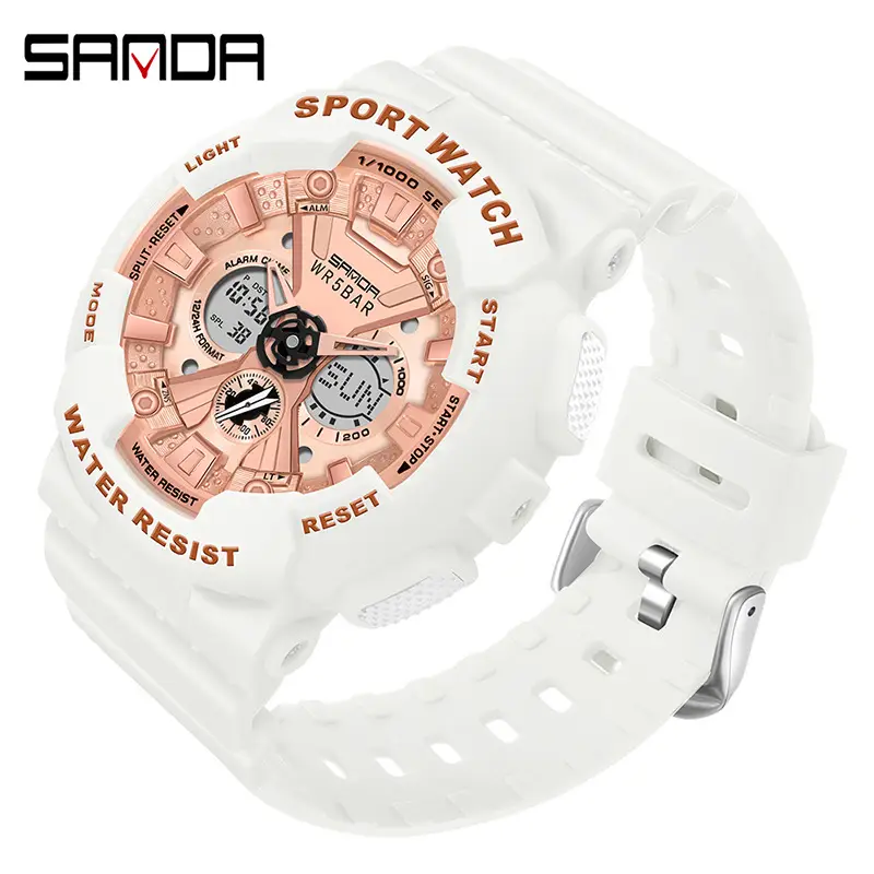 Sanda Sport Watch Purple Water Resistant Multifunctional Electronic - Image 25