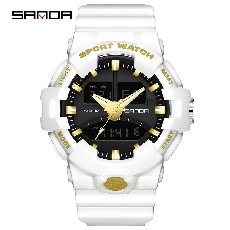 Sanda Sport Watch Purple Water Resistant Multifunctional Electronic - Image 3
