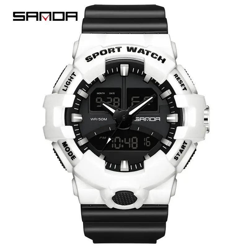 Sanda Sport Watch Purple Water Resistant Multifunctional Electronic - Image 5