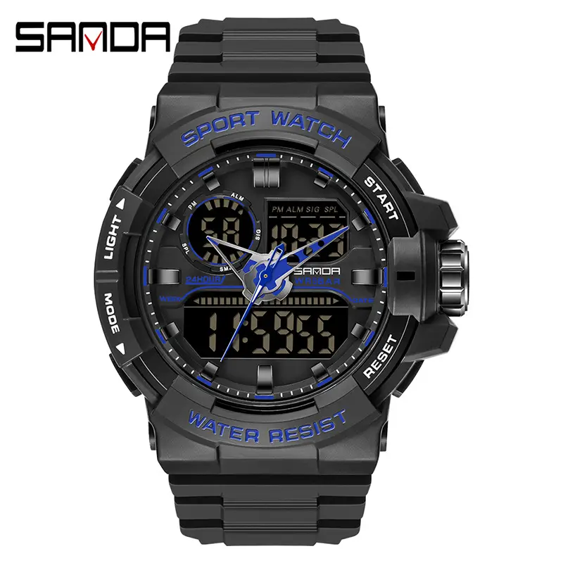 Sanda Sport Watch Purple Water Resistant Multifunctional Electronic - Image 8