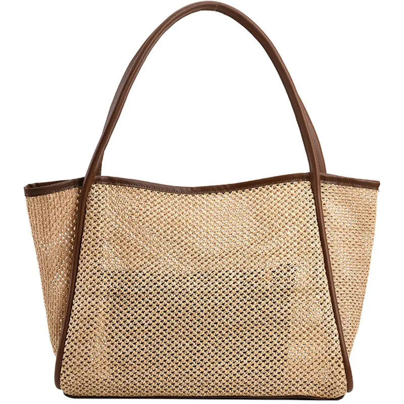 Women Woven Straw Shoulder Bag Large Capacity 2025