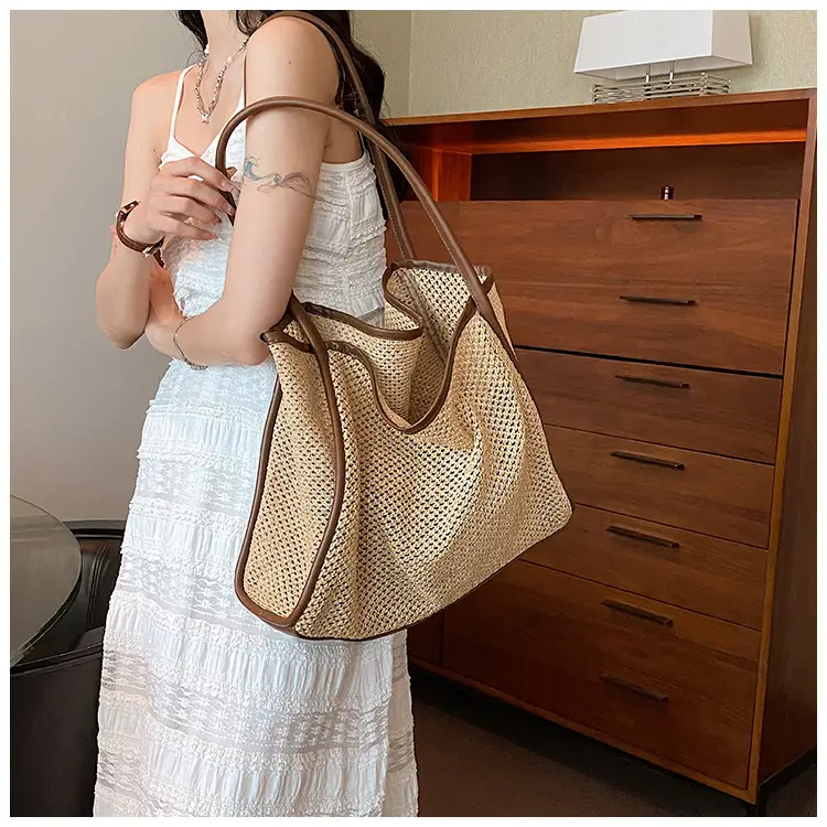 Women Woven Straw Shoulder Bag Large Capacity 2025 — feature 15