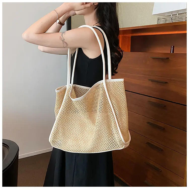 Women Woven Straw Shoulder Bag Large Capacity 2025 — feature 9