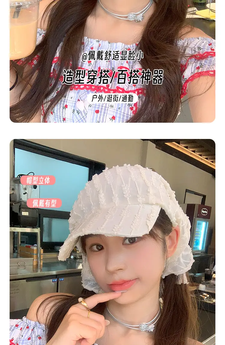 French Pastoral Chiffon Lace Tie Cap for Girls — feature 11