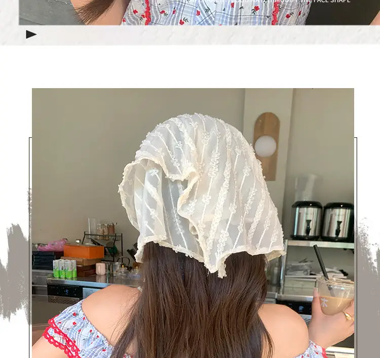 French Pastoral Chiffon Lace Tie Cap for Girls — feature 5