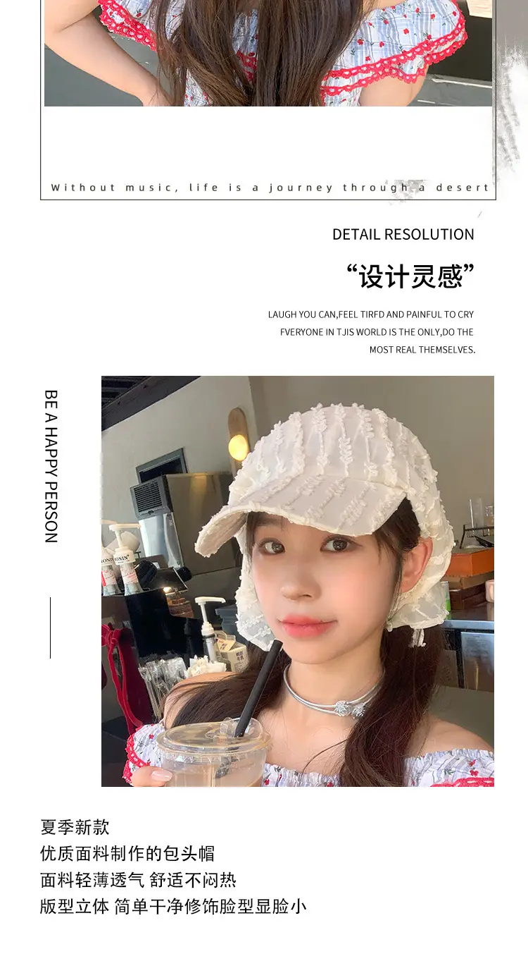 French Pastoral Chiffon Lace Tie Cap for Girls — feature 6