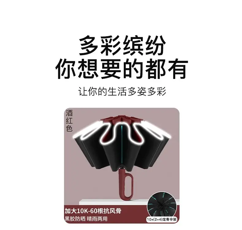 Automatic Ring-Opening Umbrella Lavender Purple — feature 23