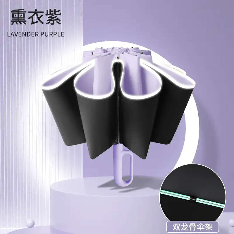 Automatic Ring-Opening Umbrella Lavender Purple - Image 10