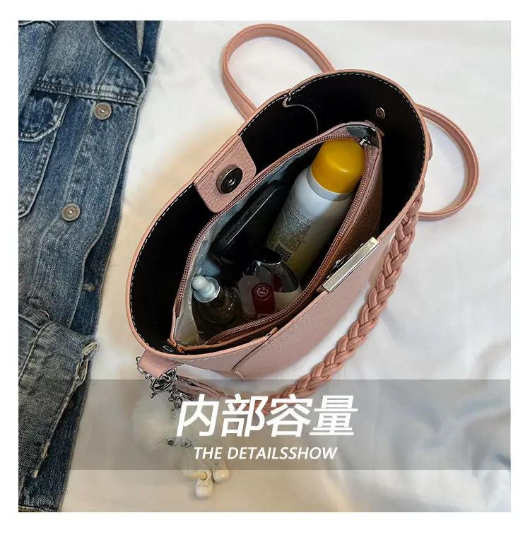Brown Underarm Bucket Bag for Women New Spring Summer Crossbody — feature 12