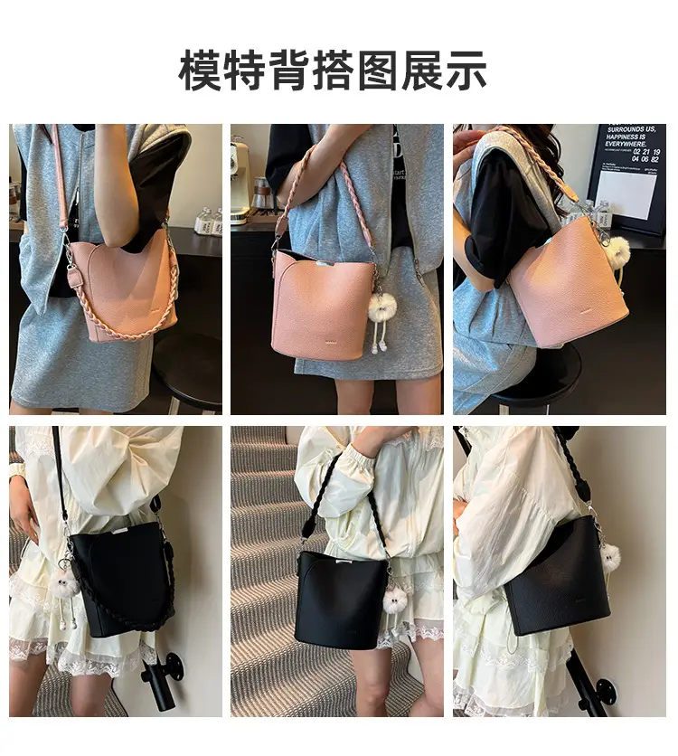 Brown Underarm Bucket Bag for Women New Spring Summer Crossbody — feature 2