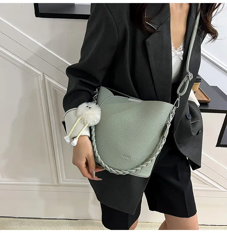 Brown Underarm Bucket Bag for Women New Spring Summer Crossbody — feature 28