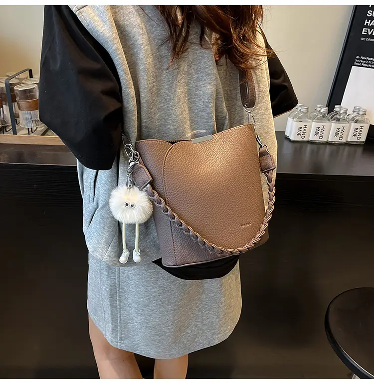 Brown Underarm Bucket Bag for Women New Spring Summer Crossbody — feature 31