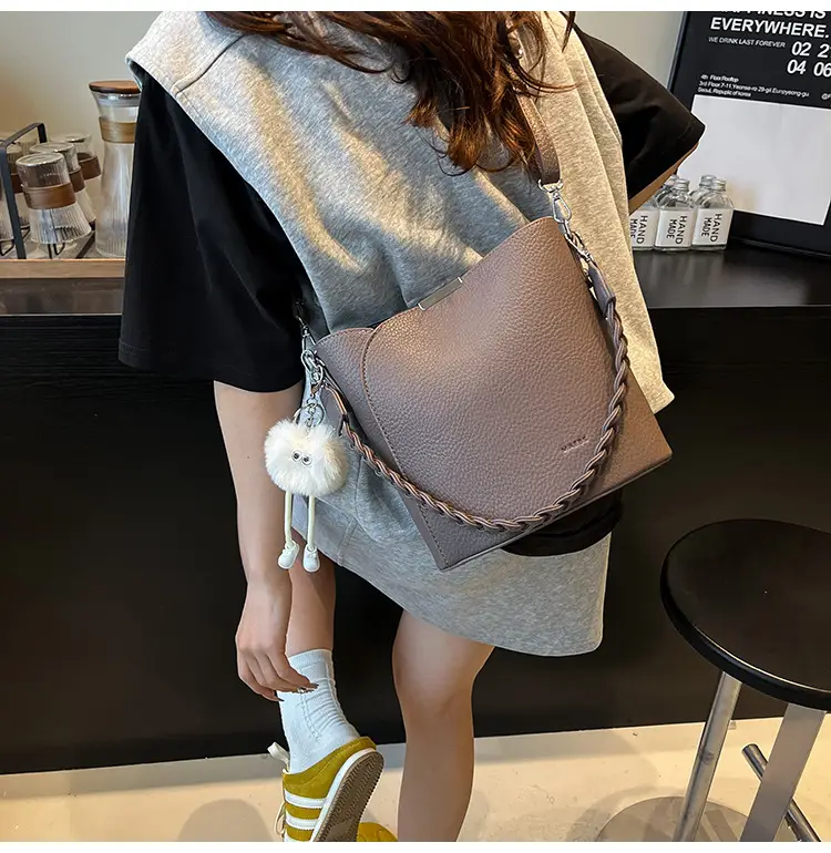 Brown Underarm Bucket Bag for Women New Spring Summer Crossbody — feature 32