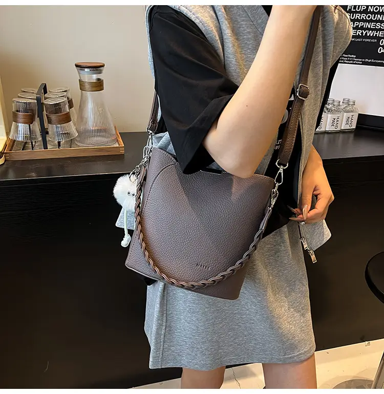 Brown Underarm Bucket Bag for Women New Spring Summer Crossbody — feature 33