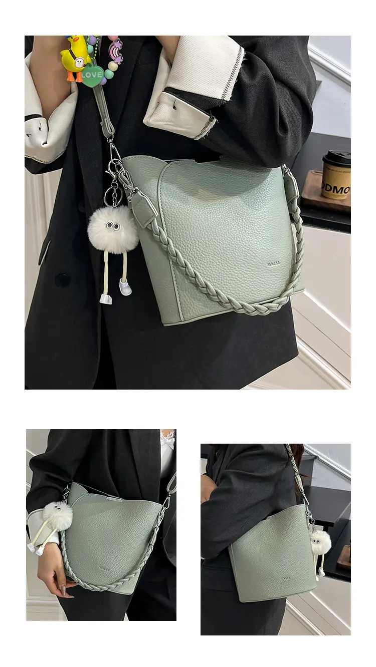 Brown Underarm Bucket Bag for Women New Spring Summer Crossbody — feature 5