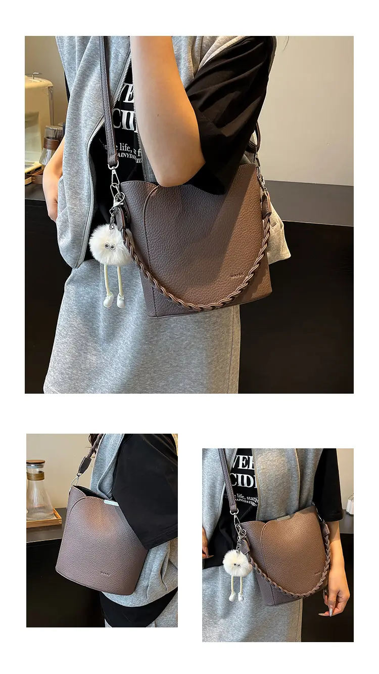 Brown Underarm Bucket Bag for Women New Spring Summer Crossbody — feature 6