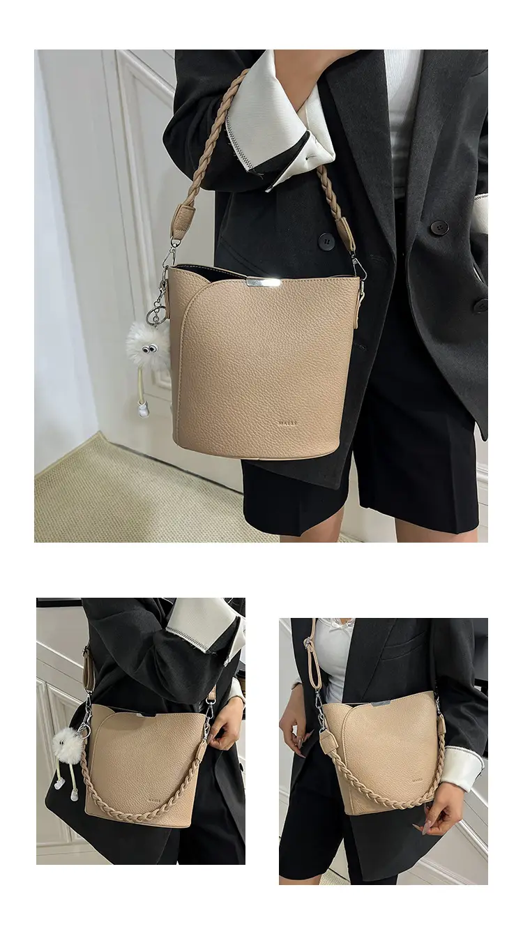 Brown Underarm Bucket Bag for Women New Spring Summer Crossbody — feature 7