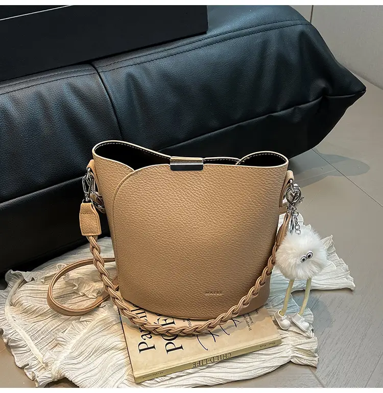 Brown Underarm Bucket Bag for Women New Spring Summer Crossbody - Image 6