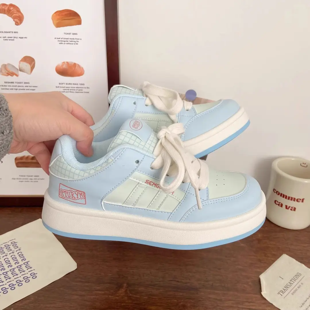 Thick-Soled White Shoes for Women 2025 New Spring & Fall Leather Breathable Lightweight Sports Versatile Casual Board Shoes Trendy - Image 2