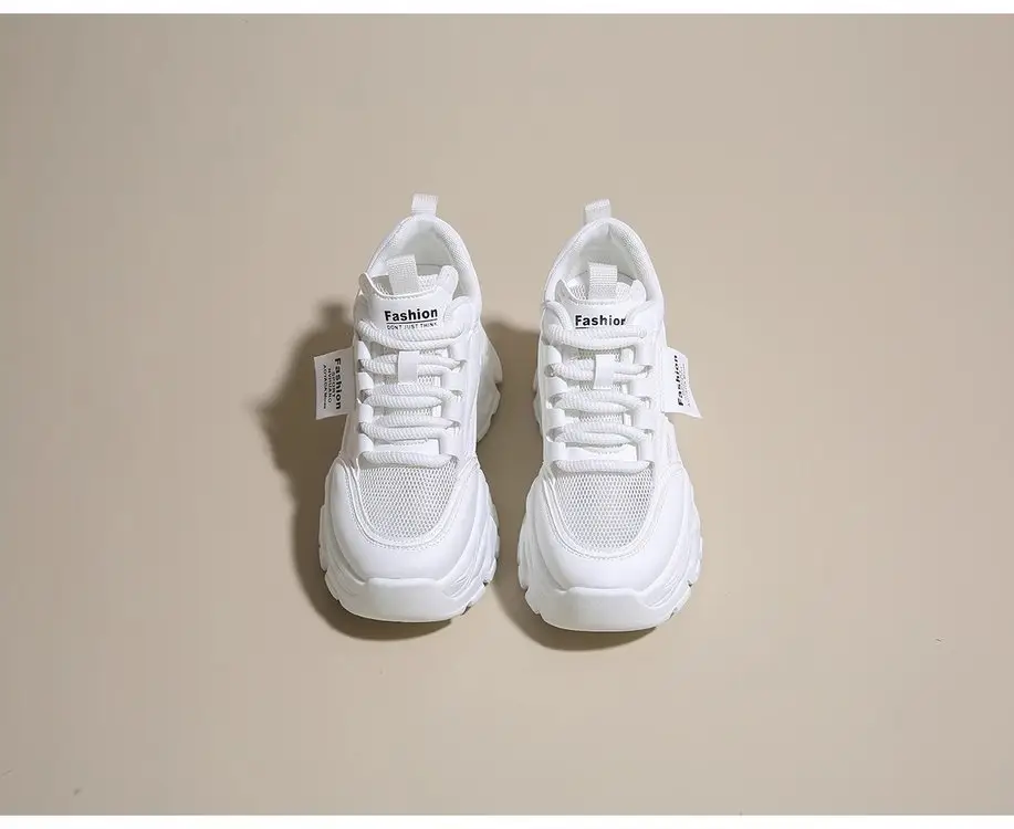 Dad's Shoes Women's 2025 New Summer Mesh Breathable Thin Inner Heightening White Shoes Thick-Soled Sports Shoes Hot Style — feature 16