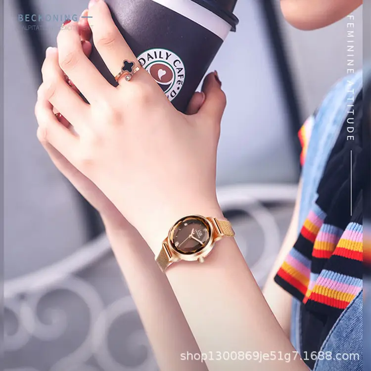 Women's Retro Quartz Watch Slim Mesh Strap Rose Gold - Image 9