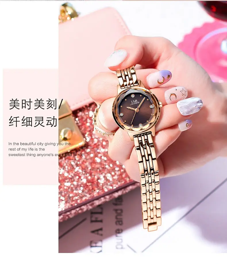 Women's Retro Quartz Watch Slim Mesh Strap Rose Gold — feature 13