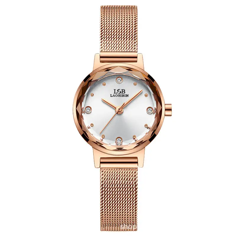 Women's Retro Quartz Watch Slim Mesh Strap Rose Gold - Image 5